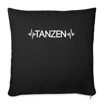 Dancing Heartbeat - Sofa pillowcase 17,3'' x 17,3'' (45 x 45 cm) - black - Front
