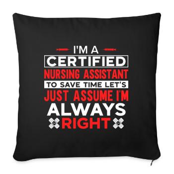 Certified Nursing Assistant Nursing Woman - Sofa pillowcase 17,3'' x 17,3'' (45 x 45 cm) - black - Front