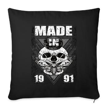 Fabriqué en 1991 Vintage Retro Limited Edition - Housse de coussin décorative 45 x 45 cm - noir - Devant