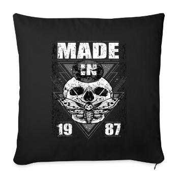 Made in 1987 Vintage Retro Limited Edition - Sofa pillowcase 17,3'' x 17,3'' (45 x 45 cm) - black - Front