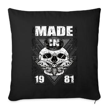 Fabriqué en 1981 Vintage Retro Limited Edition - Housse de coussin décorative 45 x 45 cm - noir - Devant