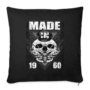 Made in 1960 Vintage Retro Limited Edition - Sofa pillowcase 17,3'' x 17,3'' (45 x 45 cm) - black - Front