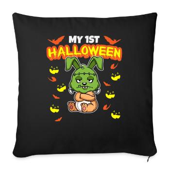 My First Halloween Scary Hallow's Eve Birthday - Sofa pillowcase 17,3'' x 17,3'' (45 x 45 cm) - black - Front