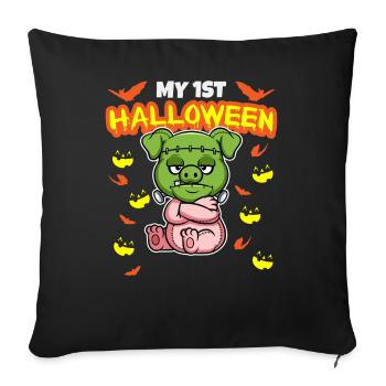 Mon premier anniversaire d’Halloween Scary Hallow’s Eve - Housse de coussin décorative 45 x 45 cm - noir - Devant