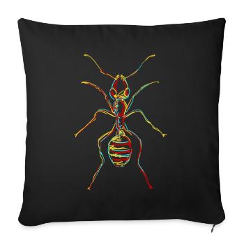 Ants Ant farm Ant - Sofa pillowcase 17,3'' x 17,3'' (45 x 45 cm) - black - Front
