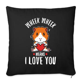 Wheek wheek signifie que je t’aime - Housse de coussin décorative 45 x 45 cm - noir - Devant
