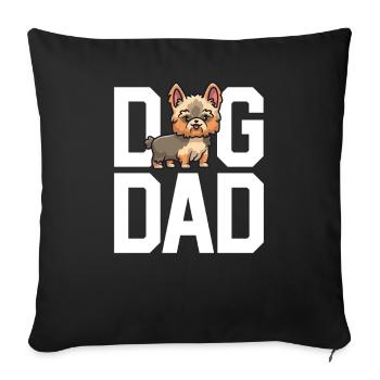 Yorkie Dog Dad Yorkshire Terrier Lover Father - Sofa pillowcase 17,3'' x 17,3'' (45 x 45 cm) - black - Front