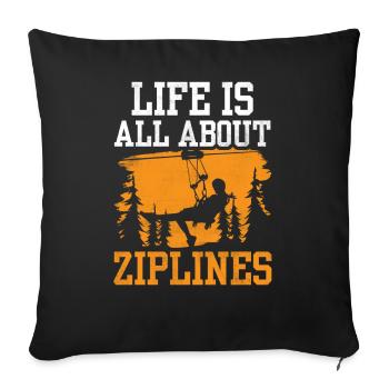 La vie consiste en tyroliennes sport tyrolienne - Housse de coussin décorative 45 x 45 cm - noir - Devant