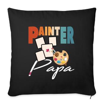 Painter Papa Artist Design for Father's Day - Sofa pillowcase 17,3'' x 17,3'' (45 x 45 cm) - black - Front