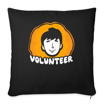 Voluntary volunteering Volunteer - Sofa pillowcase 17,3'' x 17,3'' (45 x 45 cm) - black - Front