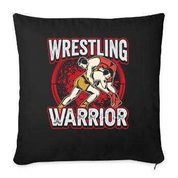 Wrestling Krieger Ringkampf Ringen Ringer - Sofakissenbezug 45 x 45 cm - Schwarz - Vorne