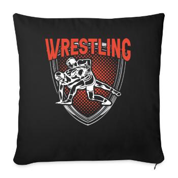 Wrestling Wrestling Wrestling Wrestler Wrestler - Sofa pillowcase 17,3'' x 17,3'' (45 x 45 cm) - black - Front