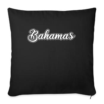 Vintage Holiday Trip Caraïbes Bahamas - Housse de coussin décorative 45 x 45 cm - noir - Devant