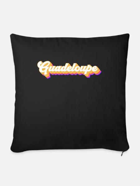 Vintage Urlaub Reise Karibik Guadeloupe - Sofakissenbezug 45 x 45 cm - Schwarz