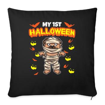 My First Halloween Scary Hallow's Eve Birthday - Sofa pillowcase 17,3'' x 17,3'' (45 x 45 cm) - black - Front