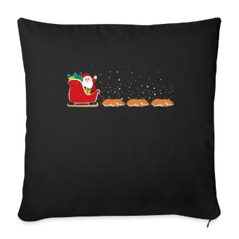 Hamster Santa Weihnachtsschlitten - Funny Hamster - Sofakissenbezug 45 x 45 cm - Schwarz - Vorne