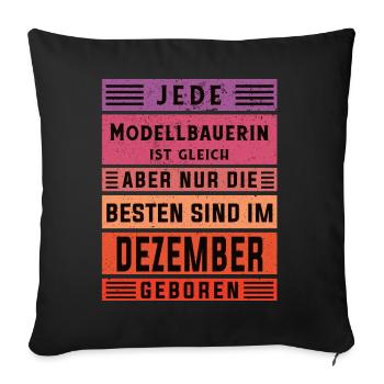 Technischer Geburtstag Dezember geboren - Sofakissenbezug 45 x 45 cm - Schwarz - Vorne