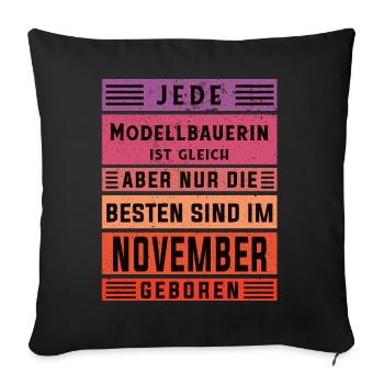 Technischer Geburtstag November geboren - Sofakissenbezug 45 x 45 cm - Schwarz - Vorne
