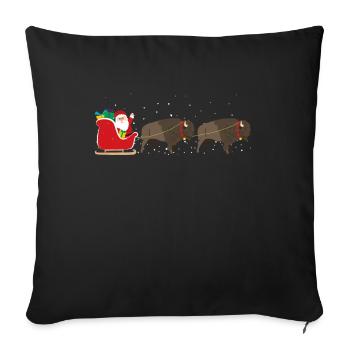 Traîneau du Père Noël buffalo - Funnier - Housse de coussin décorative 45 x 45 cm - noir - Devant