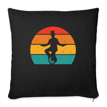 Vintage Unicycle Unicycle - Sofa pillowcase 17,3'' x 17,3'' (45 x 45 cm) - black - Front