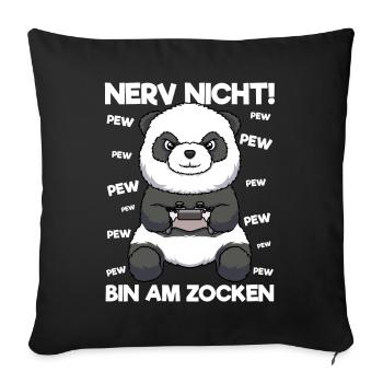 Nerve not am on gambling Gaming Panda - Sofa pillowcase 17,3'' x 17,3'' (45 x 45 cm) - black - Front