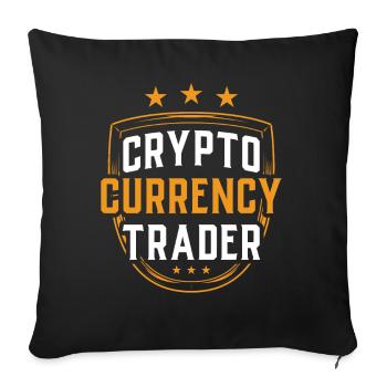 Cryptocurrency Traders Crypto Crypto Trader - Housse de coussin décorative 45 x 45 cm - noir - Devant