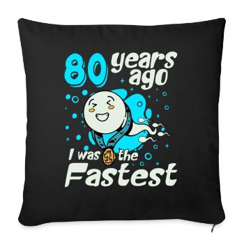 Il y a 80 ans, j’étais le 80e anniversaire le plus rapide - Housse de coussin décorative 45 x 45 cm - noir - Devant