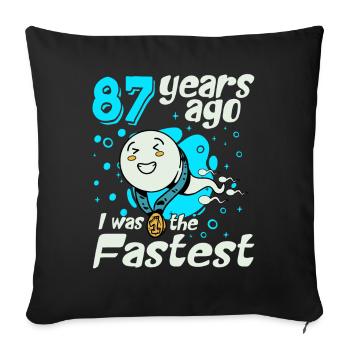 87 years ago I was the fastest 87th birthday - Sofa pillowcase 17,3'' x 17,3'' (45 x 45 cm) - black - Front
