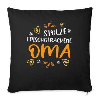 stolze frischgebackene Oma Omi Gandma Oma - Sofakissenbezug 45 x 45 cm - Schwarz - Vorne