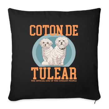 Coton de Tuléar | Cadeau de propriétaire de chien de chien - Housse de coussin décorative 45 x 45 cm - noir - Devant