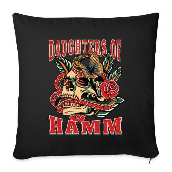 Hamm Power-Frau daughters of Hamm Retro Flowers - Sofa pillowcase 17,3'' x 17,3'' (45 x 45 cm) - black - Front