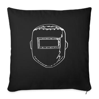Schweißer Helm Schweißen Metallbauer Oneline Art - Sofakissenbezug 45 x 45 cm - Schwarz - Vorne