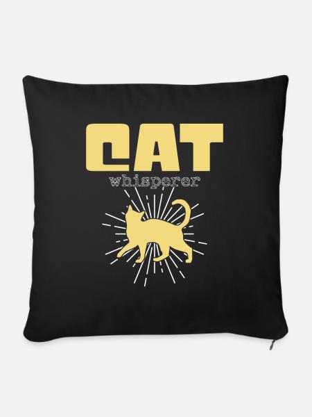 Katzen Flüsterer - Sofakissenbezug 45 x 45 cm - Schwarz