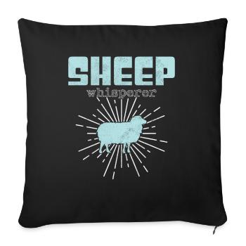 Sheep Whisperer - Sofa pillowcase 17,3'' x 17,3'' (45 x 45 cm) - black - Front