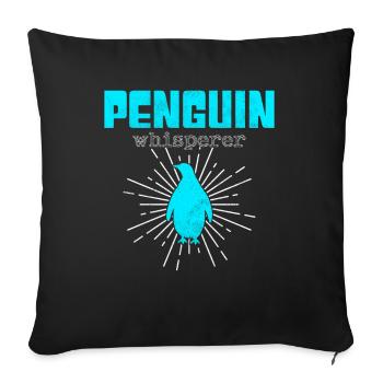 Penguin Whisperer - Sofa pillowcase 17,3'' x 17,3'' (45 x 45 cm) - black - Front