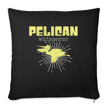 Pelikan Whisperer - Sofa pillowcase 17,3'' x 17,3'' (45 x 45 cm) - black - Front