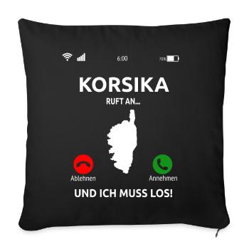 Korsika Urlaub Corsica Corse Idee - Sofakissenbezug 45 x 45 cm - Schwarz - Vorne
