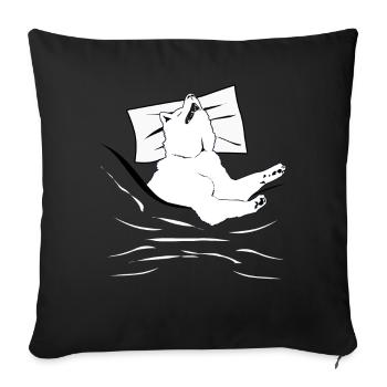 White Shepherd Sleep Shepherd Dogs - Sofa pillowcase 17,3'' x 17,3'' (45 x 45 cm) - black - Front