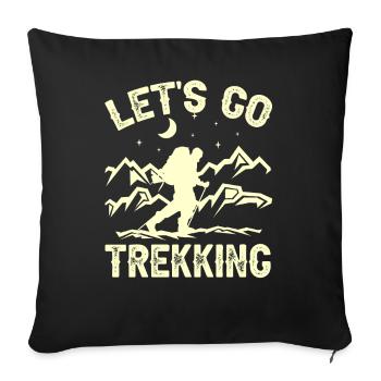 Allons au randonneur randonneur Amateurs de randonnée - Housse de coussin décorative 45 x 45 cm - noir - Devant