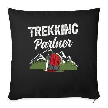 Trekking Partenaire Randonneur - Housse de coussin décorative 45 x 45 cm - noir - Devant