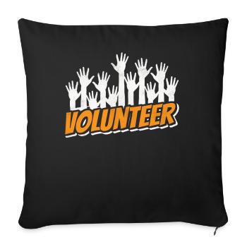 Voluntary volunteering Volunteer - Sofa pillowcase 17,3'' x 17,3'' (45 x 45 cm) - black - Front