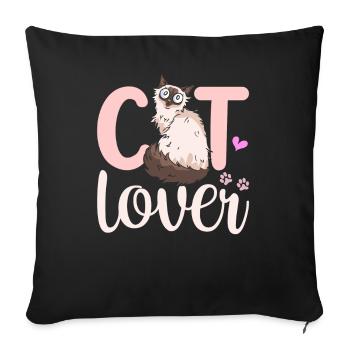 Cat Lovers Cat Cute Cats Pet - Sofa pillowcase 17,3'' x 17,3'' (45 x 45 cm) - black - Front
