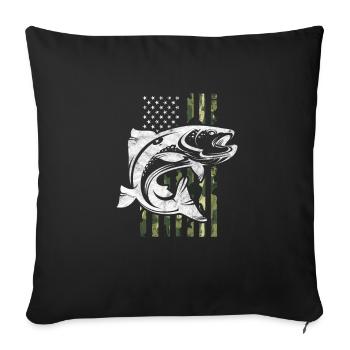 Pêcheur Aux États-Unis - Housse de coussin décorative 45 x 45 cm - noir - Devant