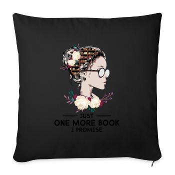 Juste un livre de plus, je vous le promets - Housse de coussin décorative 45 x 45 cm - noir - Devant