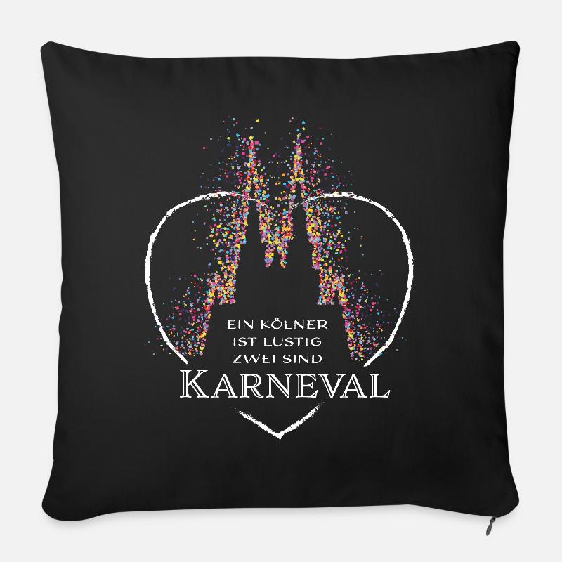 Kölner Dom Köln Karneval Fasching Konfetti - Sofakissenbezug 45 x 45 cm - Schwarz