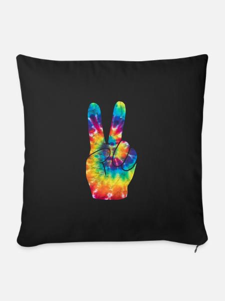 Hippie - Sofakissenbezug 45 x 45 cm - Schwarz