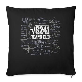 Racine carrée de 6241 Math Nerd 79e anniversaire - Housse de coussin décorative 45 x 45 cm - noir - Devant