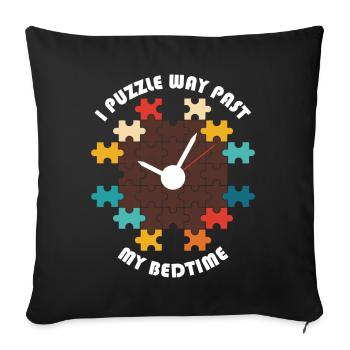 Lustiges Puzzle Design - Sofakissenbezug 45 x 45 cm - Schwarz - Vorne