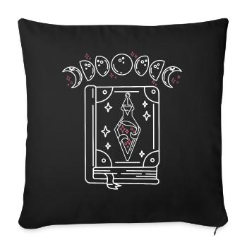 Hexenzauber Buch Hexenpotion Mondphasen - Sofakissenbezug 45 x 45 cm - Schwarz - Vorne
