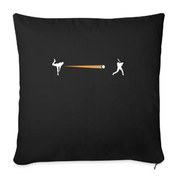 Skeleton Baseball Player Hitter Sunset Baseball - Sofa pillowcase 17,3'' x 17,3'' (45 x 45 cm) - black - Front